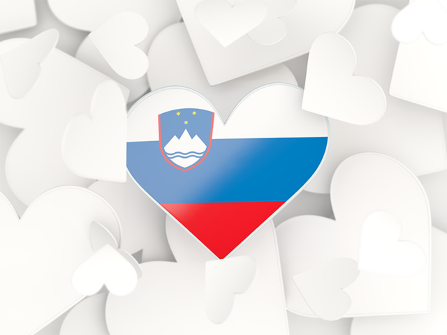 Hearts background. Download flag icon of Slovenia at PNG format