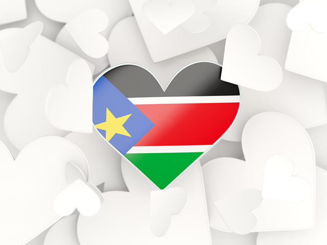 Hearts background. Download flag icon of South Sudan at PNG format