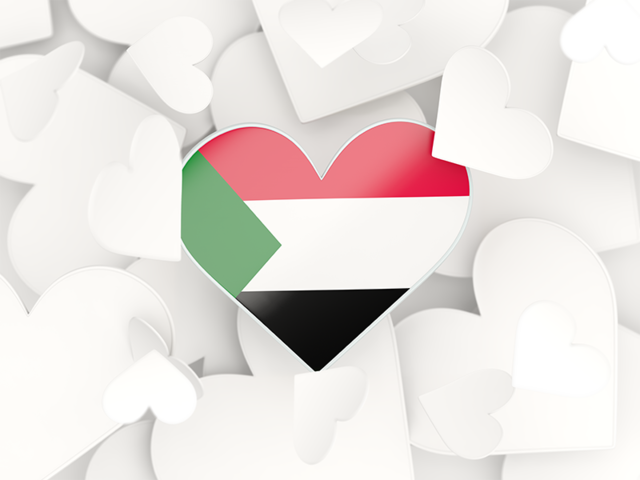 Hearts background. Download flag icon of Sudan at PNG format