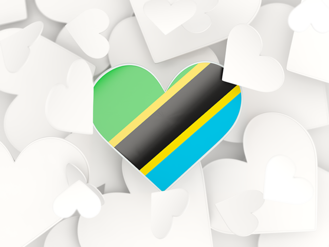 Hearts background. Download flag icon of Tanzania at PNG format
