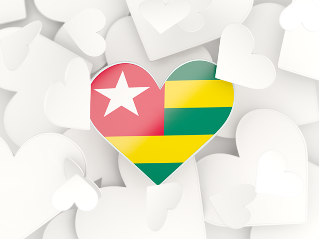 Hearts background. Download flag icon of Togo at PNG format
