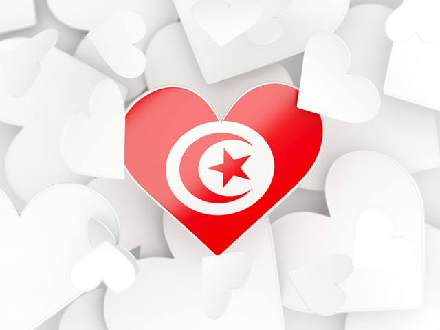 Hearts background. Download flag icon of Tunisia at PNG format