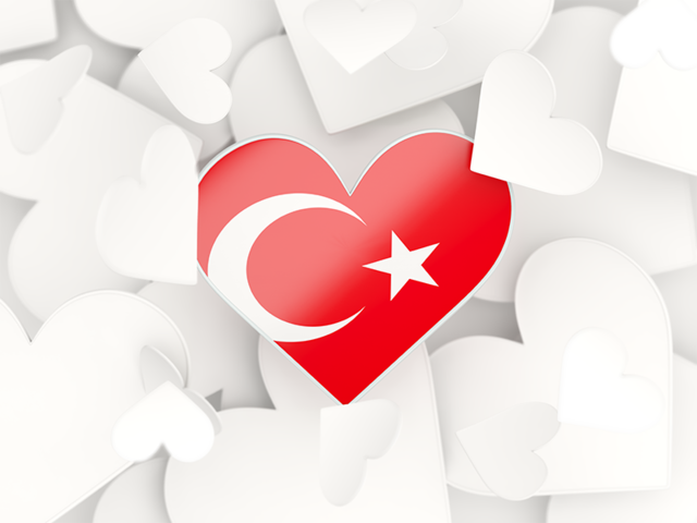 Hearts background. Download flag icon of Turkey at PNG format