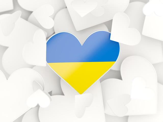 Фон из сердечек. Скачать флаг. Украина