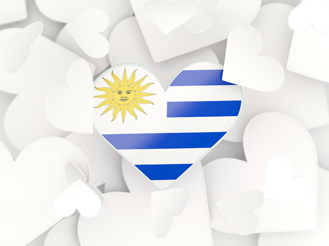 Фон из сердечек. Скачать флаг. Уругвай
