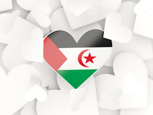 Hearts background. Download flag icon of Western Sahara at PNG format