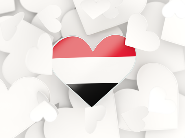 Hearts background. Download flag icon of Yemen at PNG format