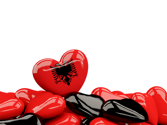 Heart with border. Download flag icon of Albania at PNG format