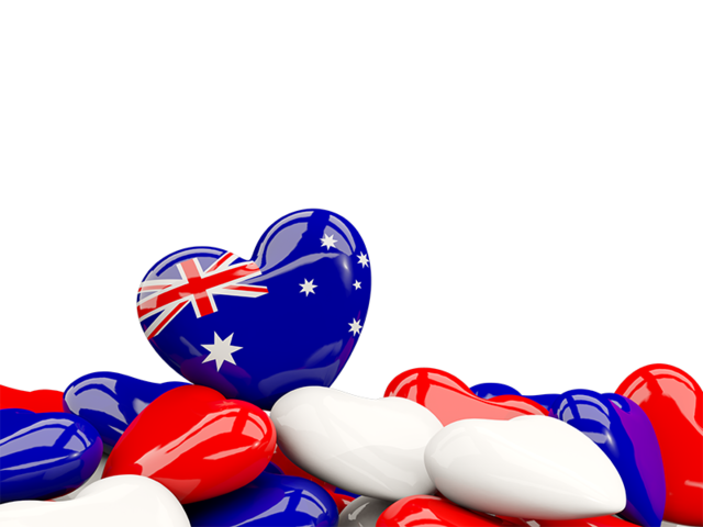 Heart with border. Download flag icon of Australia at PNG format