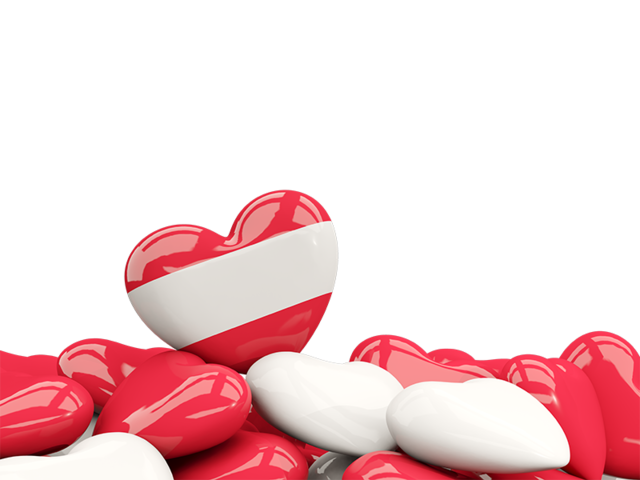 Heart with border. Download flag icon of Austria at PNG format
