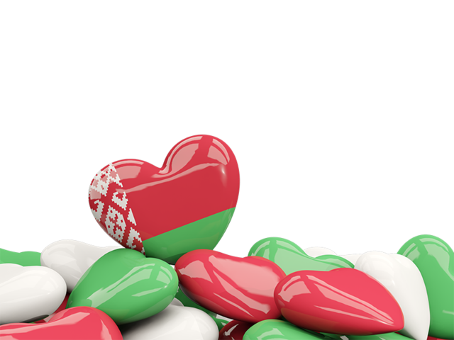 Heart with border. Download flag icon of Belarus at PNG format