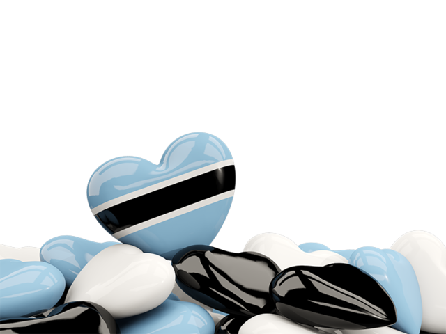 Heart with border. Download flag icon of Botswana at PNG format