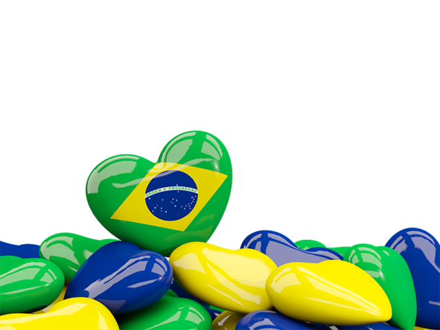 Heart with border. Download flag icon of Brazil at PNG format