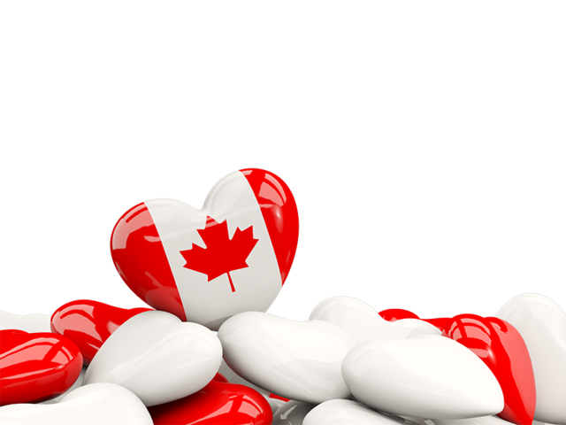 Сердце с флагом. Скачать флаг. Канада
