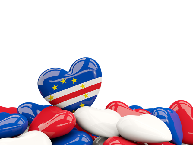 Heart with border. Download flag icon of Cape Verde at PNG format