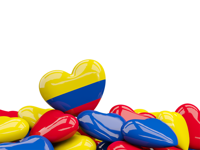 Heart with border. Download flag icon of Colombia at PNG format
