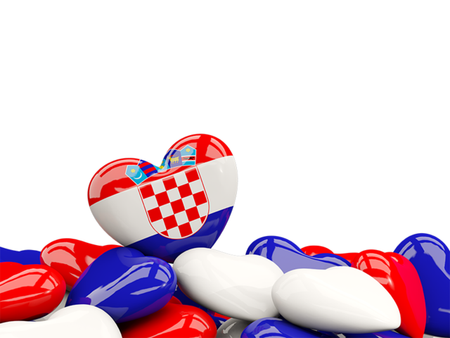 Heart with border. Download flag icon of Croatia at PNG format