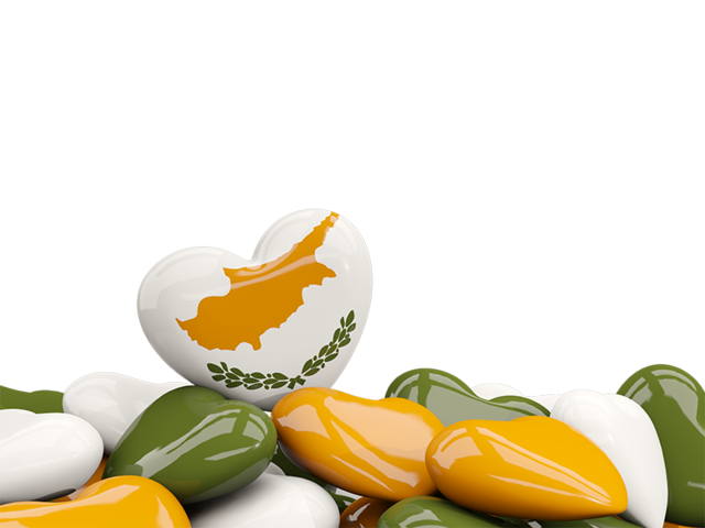Heart with border. Download flag icon of Cyprus at PNG format