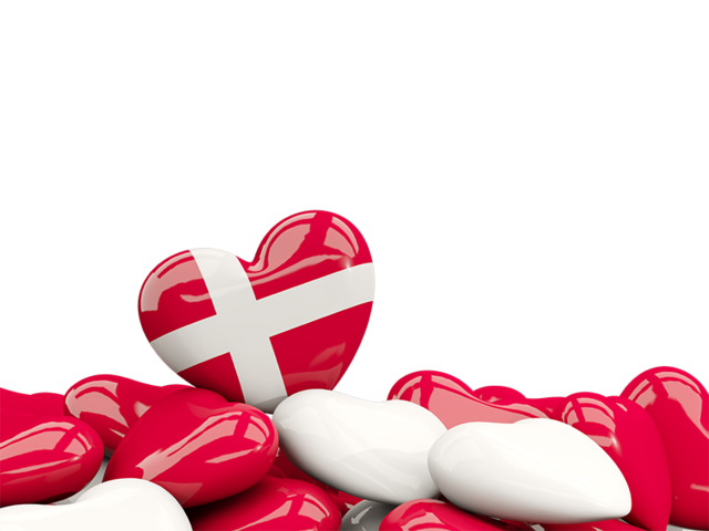 Сердце с флагом. Скачать флаг. Дания