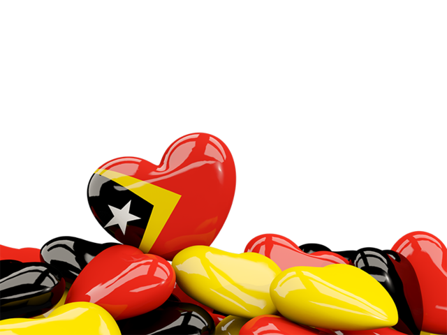 Heart with border. Download flag icon of East Timor at PNG format