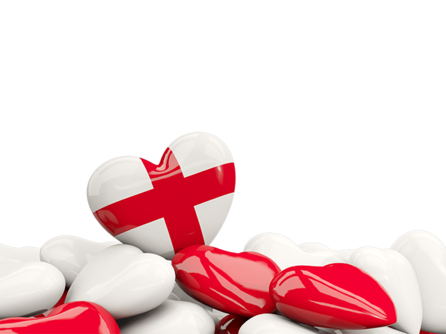 Heart with border. Download flag icon of England at PNG format
