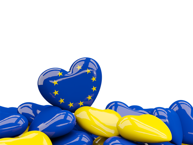 Heart with border. Download flag icon of European Union at PNG format