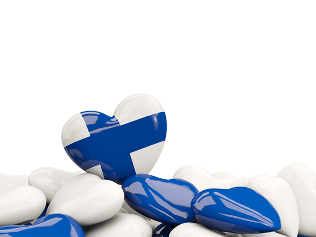 Сердце с флагом. Скачать флаг. Финляндия