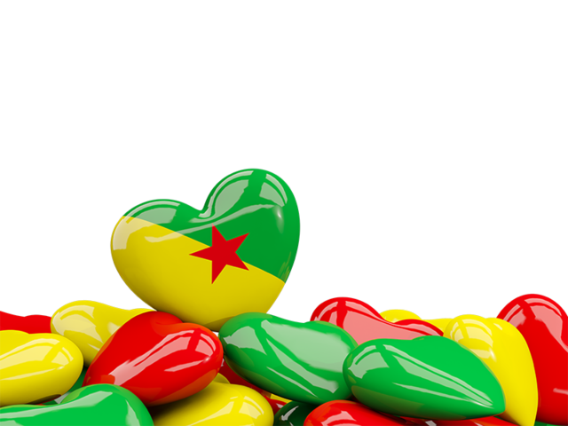 Heart with border. Download flag icon of French Guiana at PNG format