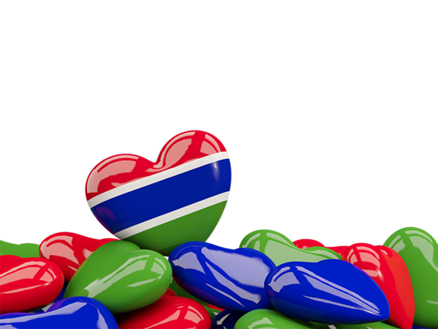 Heart with border. Download flag icon of Gambia at PNG format