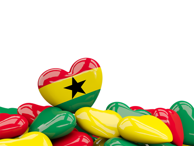 Heart with border. Download flag icon of Ghana at PNG format