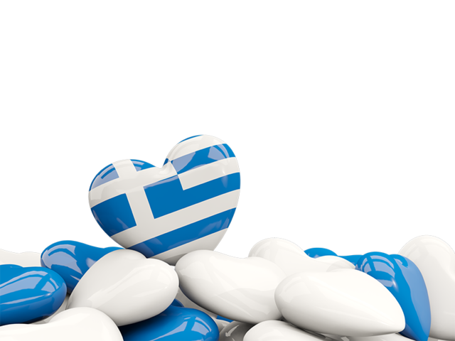 Heart with border. Download flag icon of Greece at PNG format