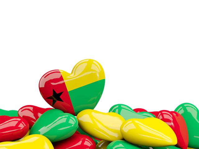 Heart with border. Download flag icon of Guinea-Bissau at PNG format