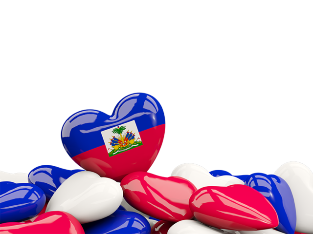 Heart with border. Download flag icon of Haiti at PNG format