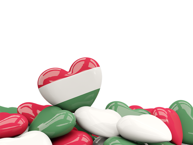 Heart with border. Download flag icon of Hungary at PNG format