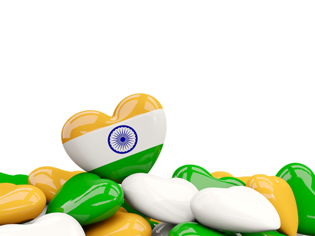 Heart with border. Download flag icon of India at PNG format