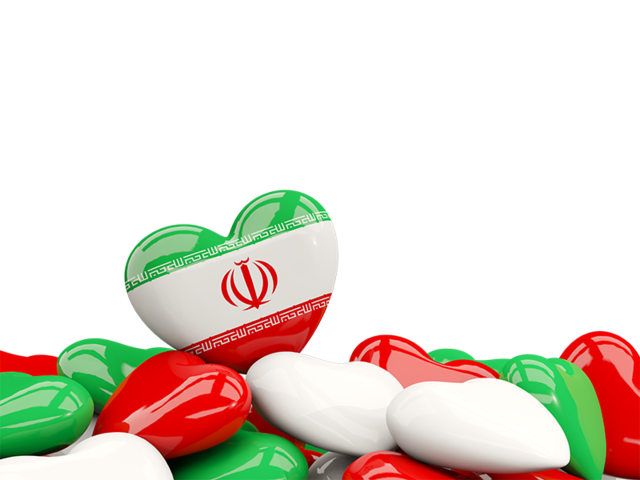 Heart with border. Download flag icon of Iran at PNG format