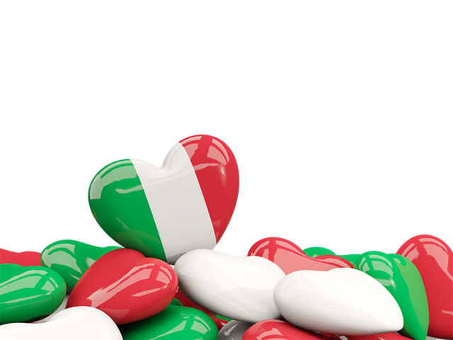Heart with border. Download flag icon of Italy at PNG format
