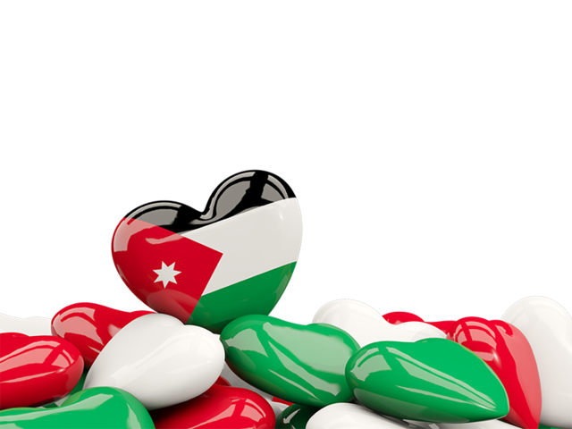 Heart with border. Download flag icon of Jordan at PNG format