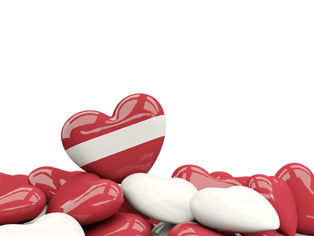 Heart with border. Download flag icon of Latvia at PNG format