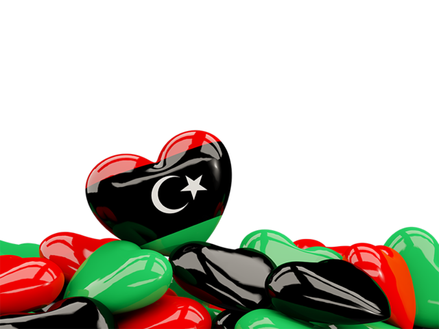 Heart with border. Download flag icon of Libya at PNG format