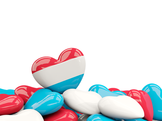 Heart with border. Download flag icon of Luxembourg at PNG format