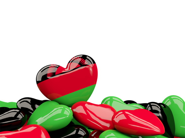 Heart with border. Download flag icon of Malawi at PNG format