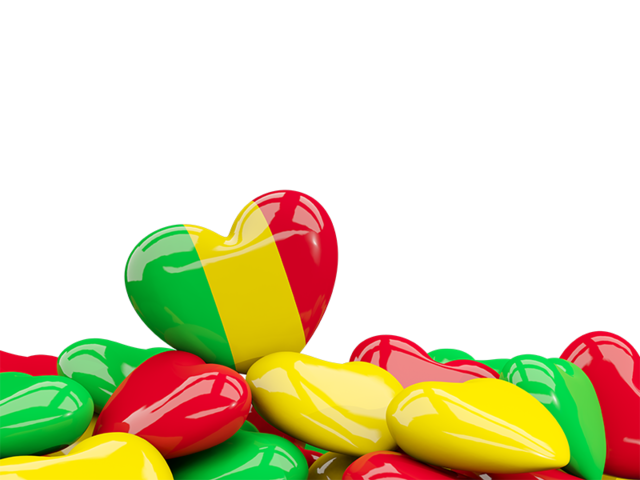 Heart with border. Download flag icon of Mali at PNG format