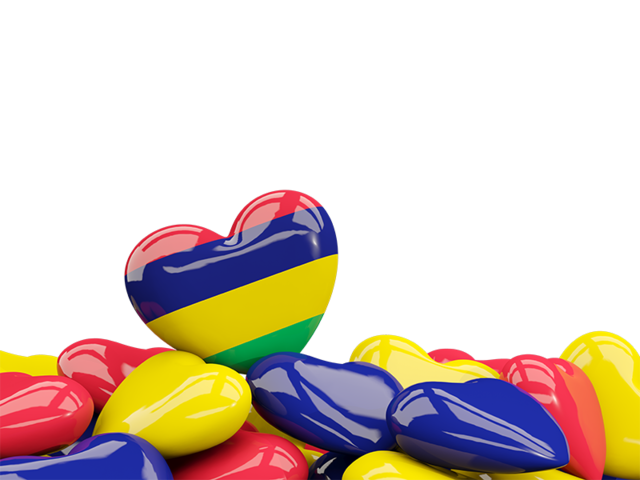 Heart with border. Download flag icon of Mauritius at PNG format