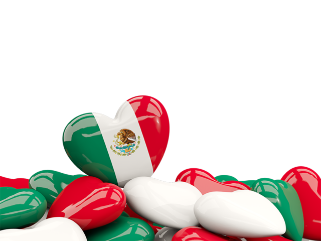 Сердце с флагом. Скачать флаг. Мексика