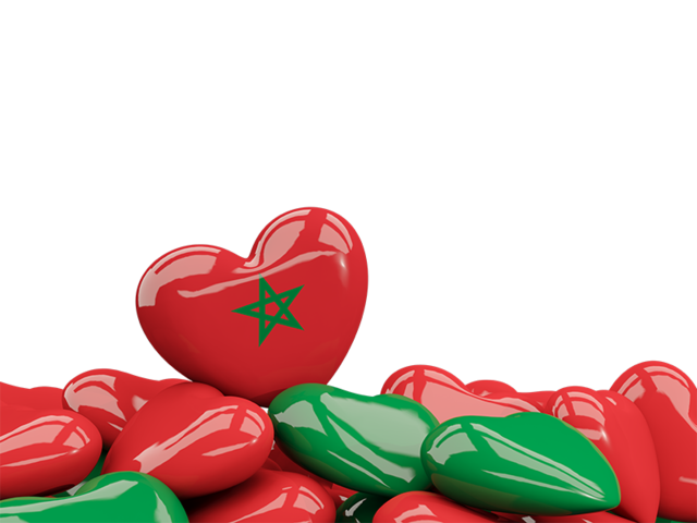 Heart with border. Download flag icon of Morocco at PNG format
