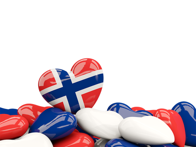Сердце с флагом. Скачать флаг. Норвегия