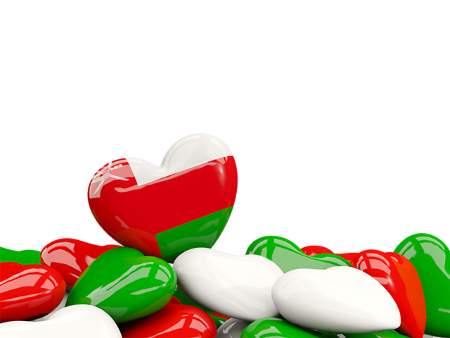 Heart with border. Download flag icon of Oman at PNG format