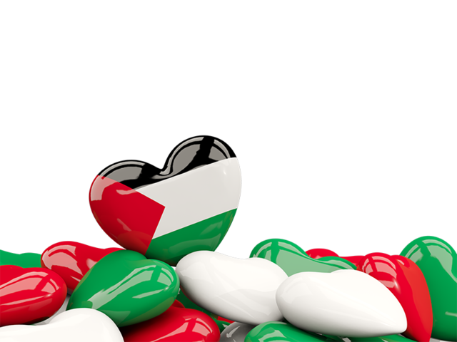 Heart with border. Download flag icon of Palestinian territories at PNG format