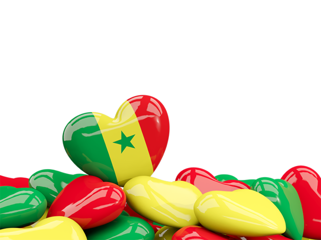 Heart with border. Download flag icon of Senegal at PNG format